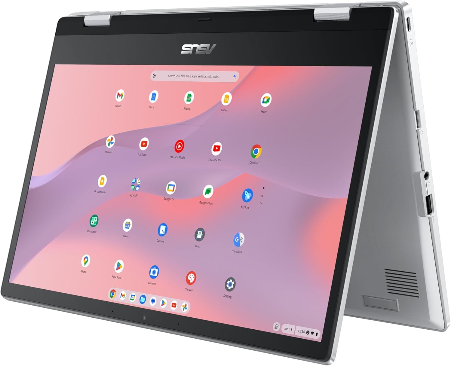 ASUS Chromebook Flip CX1 Convertible Laptop, 14″ FHD NanoEdge 360-degree Touchscreen, Intel Celeron N4500 Processor, 128GB eMMC Storage, 8GB RAM, ChromeOS, Transparent Silver, CX1400FKA-AS88FT