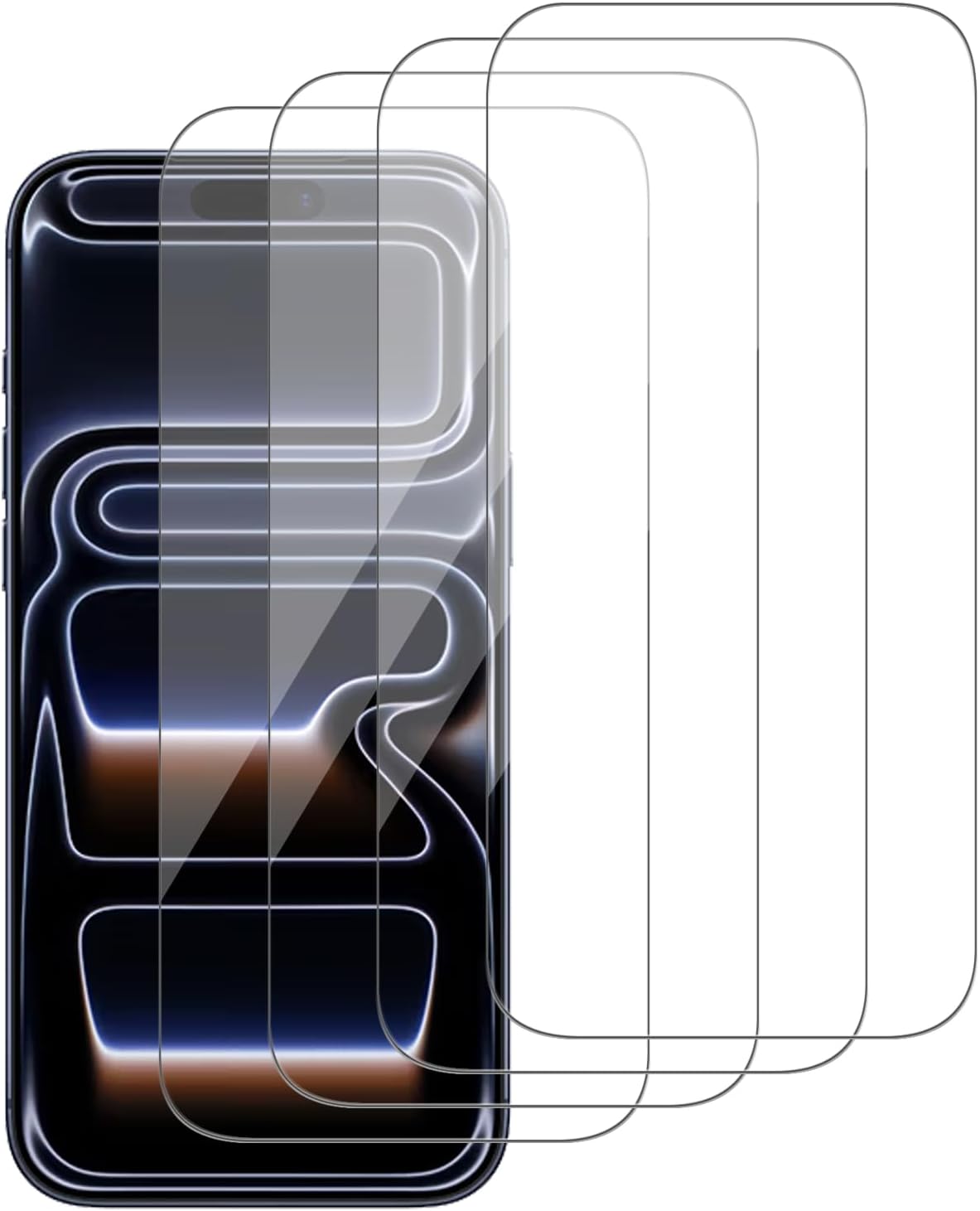 4 Pack Glass Screen Protector Compatible for iPhone 17/17 Pro 6.3 inch [9H Hardness]-HD Screen Tempered Glass, Scratch Resistant,Easy Install [Case Friendly]