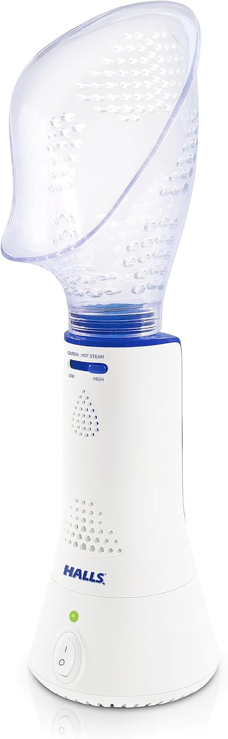 Crane x Halls Personal Vaporizer Steam Inhaler, FSA Approved Throat Steamer, Vocal Steamer for Singers Warm Steam Sinus Inhaler for Congestion and Cough Relief, Natural Decongestant Relief