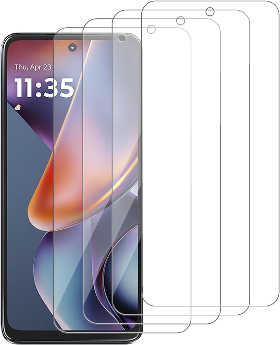 4 Pack Glass Screen Protector Compatible for Motorola Moto G 5G (2025) /XT2513 [9H Hardness]-HD Screen Tempered Glass, Scratch Resistant,Easy Install [Case Friendly]