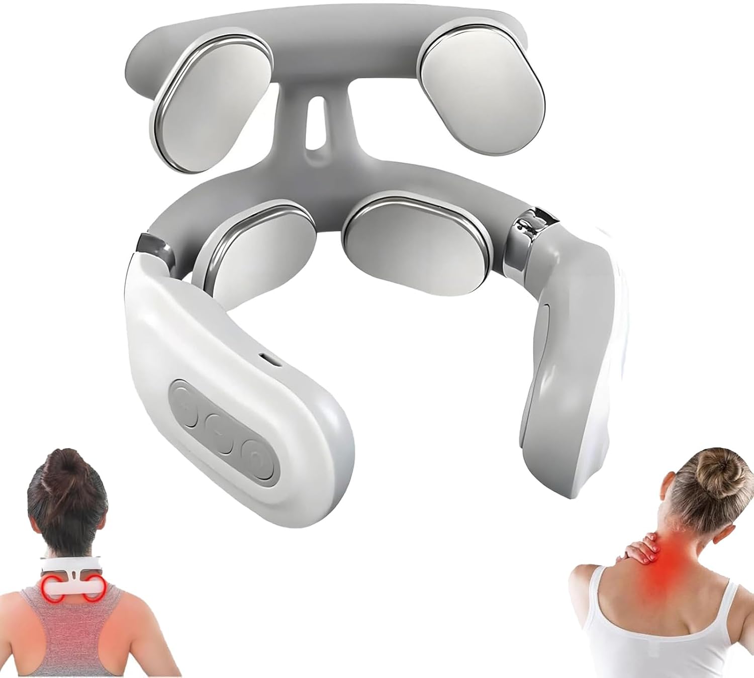 Vitality Magic Pro 2.0 Neck Massager, 4-Head Magic Pro 2.0 Neck Massage,with 6 Vibration Modes & 15 Intensity Levels,Promote Muscle Relaxation for Women Men Gifts（1）