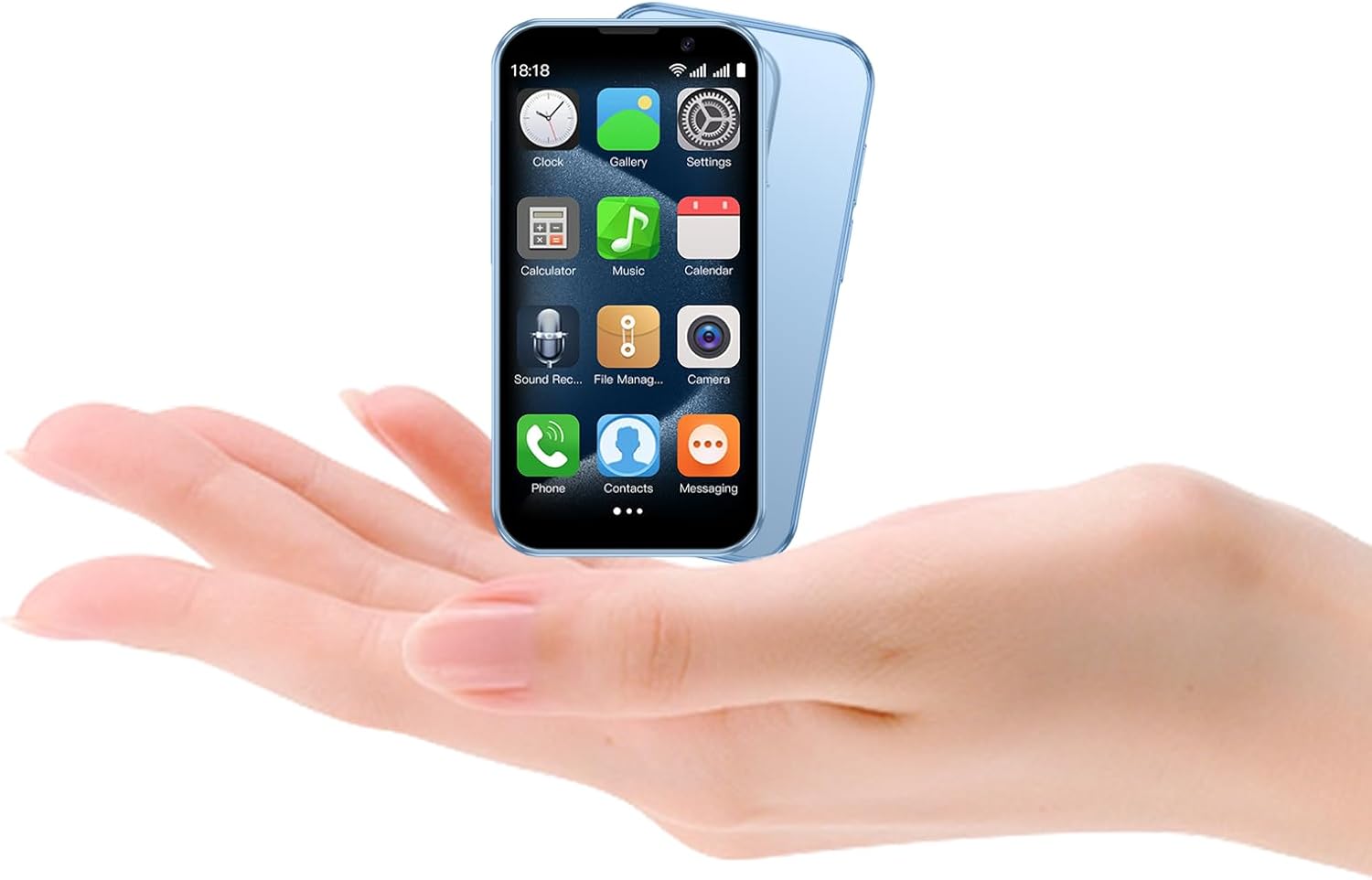 Mini Phone Unlocked Smartphone, World’s Smallest 3.0″ HD Touch Screen Android Quad-Core Dual SIM Face lD Android Compact Mobile Phone for Kids &Students 2GB+16GB Blue