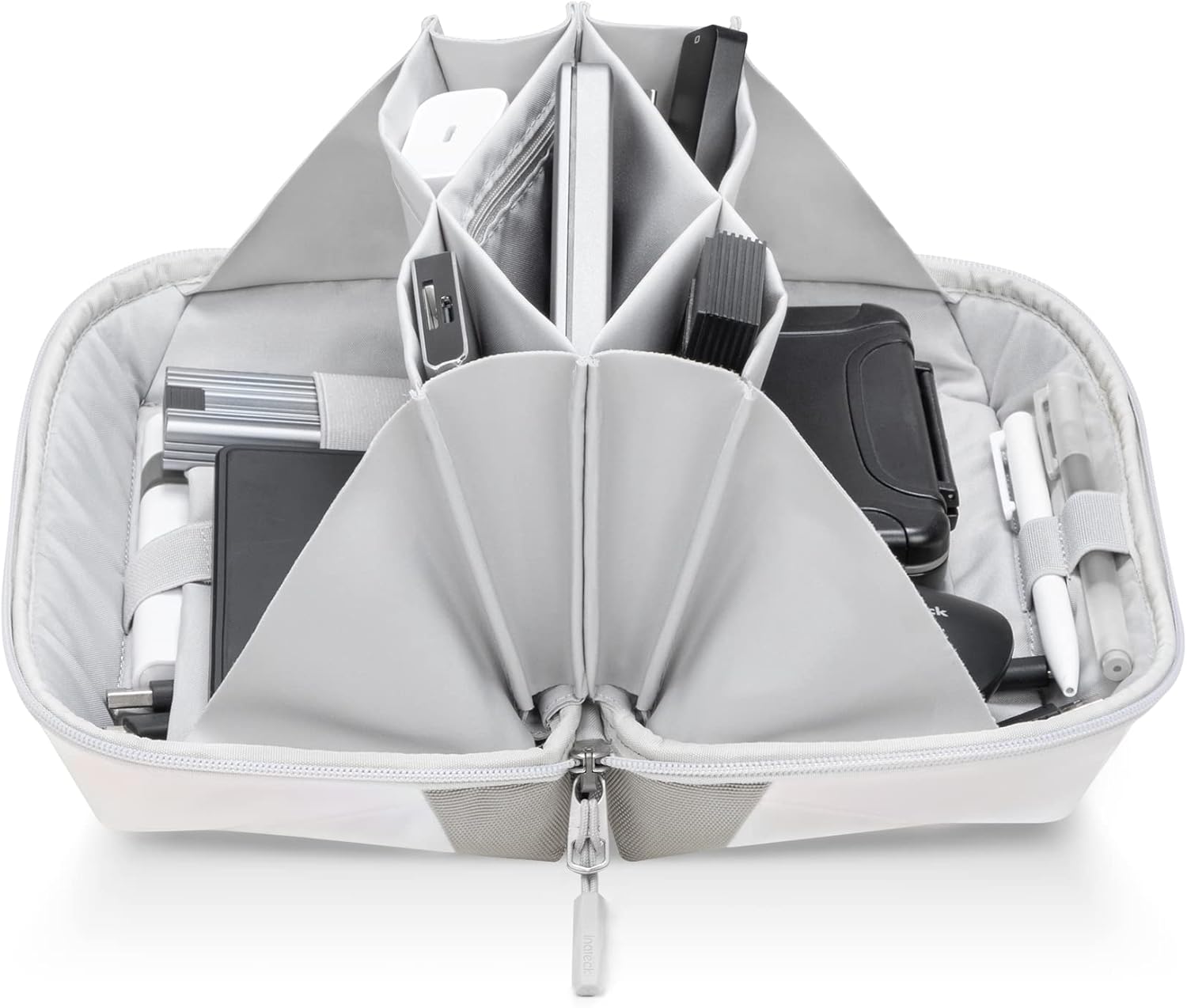 Inateck Electronics Organizer Travel Case, 180° Open Water-resistant, Multifunctional Travel Organizer Bag, Electronic Accessories Carry Case, Aurora, Large