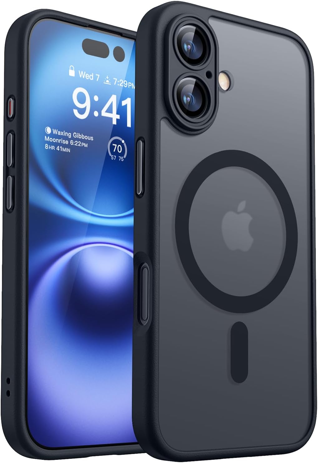 CANSHN Magnetic for iPhone 16 Case, Upgraded [Full Camera Protection] [Compatible with Magsafe] [Translucent Matte] Shockproof Protective Phone Case for iPhone 16 – Black