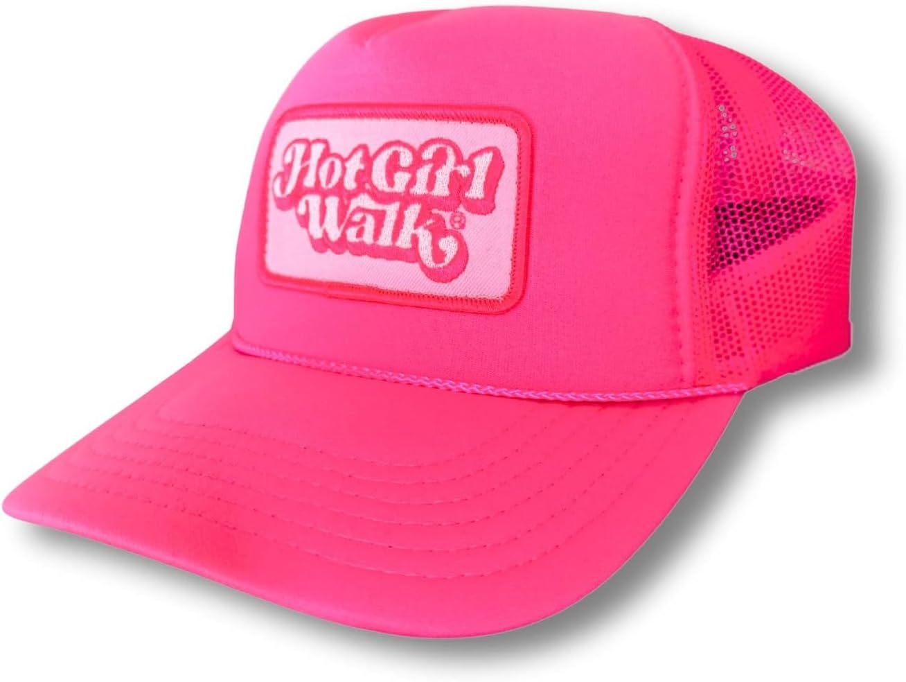 Trucker Hat Pink, White, Unisex