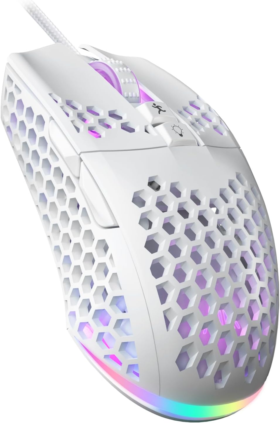 SOLAKAKA SM900 Gaming Mouse Wired with RGB,Adjustable 12800 DPI Wired Gaming Mouse with Side Buttons,Computer Mouse for Laptop/PC,White