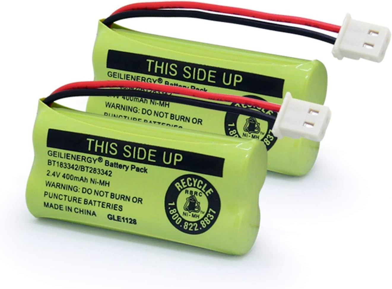 GEILIENERGY BT162342/BT262342 Battery Compatible for BT183342/BT283342 BT166342/BT266342 VTech CS6114 CS6419 CS6719 at&T EL52300 CL80111 Cordless Phone (Pack of 2)