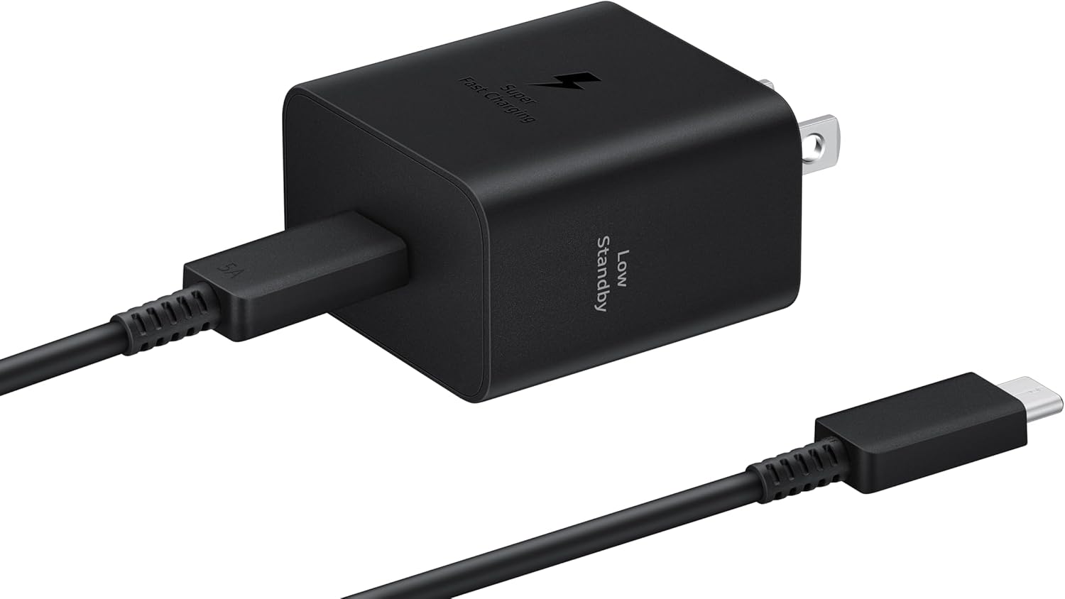 SAMSUNG 45W Wall Charger Power Adapter with Cable Included, Super Fast Charging for Galaxy Phones, Tablets and USB Type C Devices, Low Standby Power Consumption, EP-T4511XBEGUS, Black