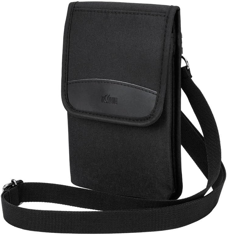 KIWIFOTOS Travel Cell Phone Pouch Belt Pouch, Phone Holster Crossbody Bag with Shoulder Strap for iPhone 17 16 15 14 Pro Max Case Holder with Neck Lanyard Smartphone Walking Passport Wallet