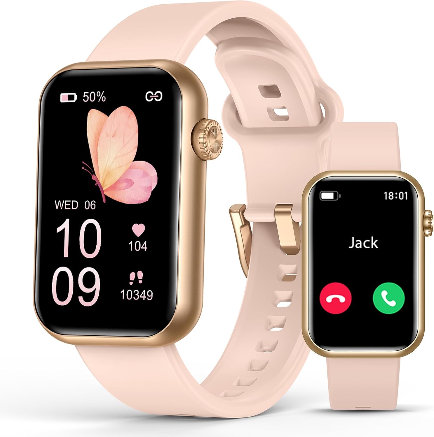 Smart Watch Fitness Tracker (Answer/Make Call), 24/7 Heart Rate Spo2 Blood Pressure Monitor Sleep Tracker, 114 Sports Modes Pedometer Calorie Step Tracker, Waterproof Activity Tracker for Women