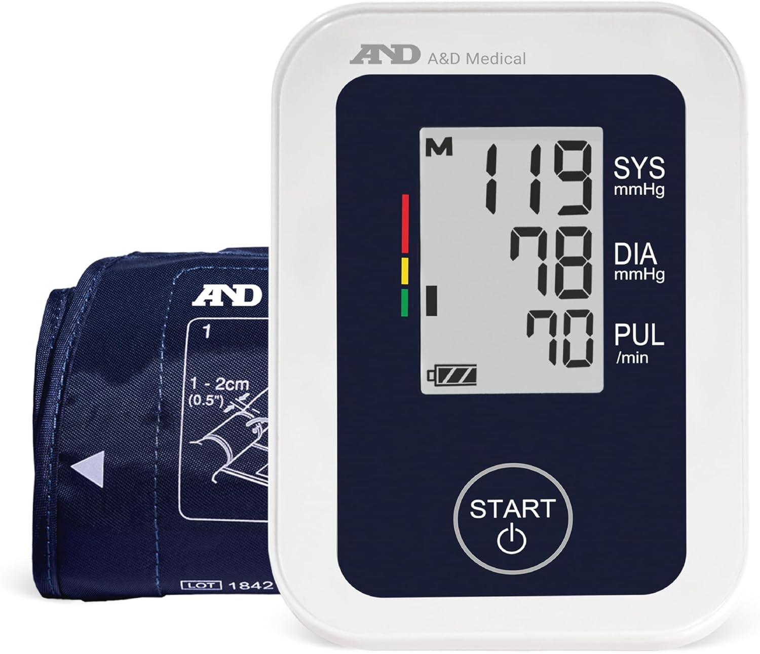 A&D Medical Blood Pressure Monitor for Home Use, UA-651 – Upper Arm Precise BP Machine – Wide Range Cuff (8.6” / 22-42cm), Adults, 4 AA Batteries