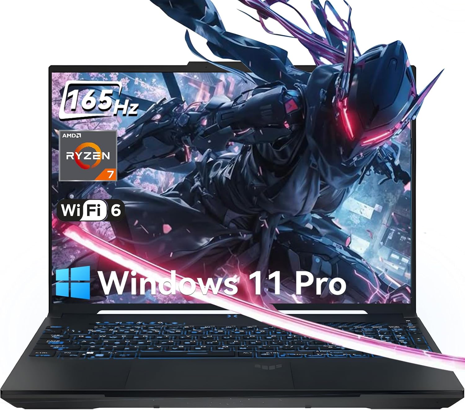 ASUS TUF A16 16″ FHD 165Hz Gaming Laptop – AMD Ryzen 7 7735HS, Radeon RX 7700S, 32GB DDR5, 1TB SSD, RGB Backlit KB, Wi-Fi 6, Win11 Pro – Off Black (w/Accessories)