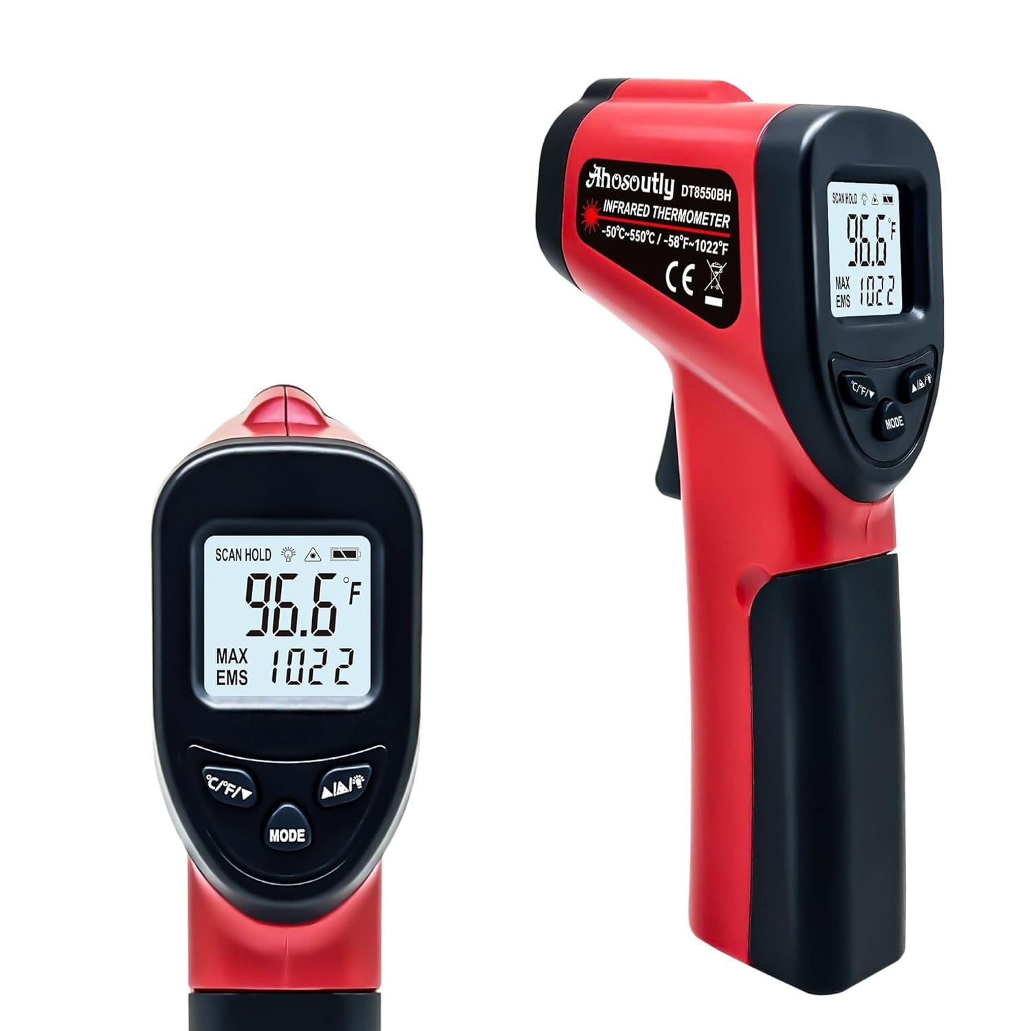 Infrared Thermometer Temperature Gun (NOT for Humans) -58℉~1022℉ (-50℃～550℃) 9-Point Laser Non-Contact Instant-Read Digital Laser Infrared Ir Thermometer with Backlight