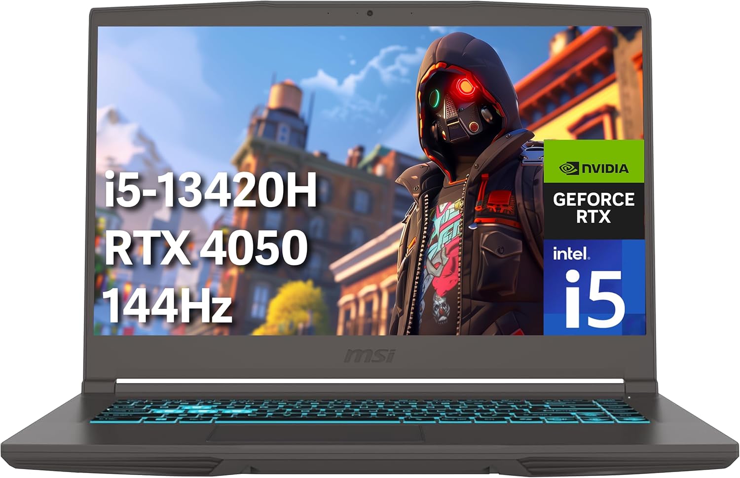 msi Thin 15 15.6″ FHD 144Hz Gaming Laptop, Intel i5-13420H, NVIDIA GeForce RTX 4050, 32GB DDR4 RAM, 1TB PCIe SSD, Backlit Keyboard, Wi-Fi 6E, HD Camera, Windows 11, Gray (Renewed)