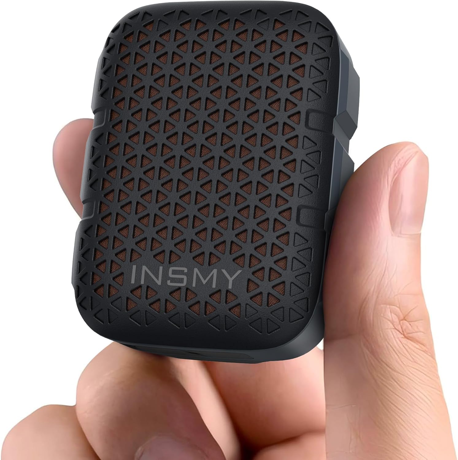 INSMY Wearable Bluetooth Speakers,IP67 Waterproof,Clip-On Portable Small Personal Speaker/Clean Sound/Stereo Pair/Wireless/ENC Built-in Mic/Lightweight for Golf Work Pool Gift (Non-Magnetic) (Black)
