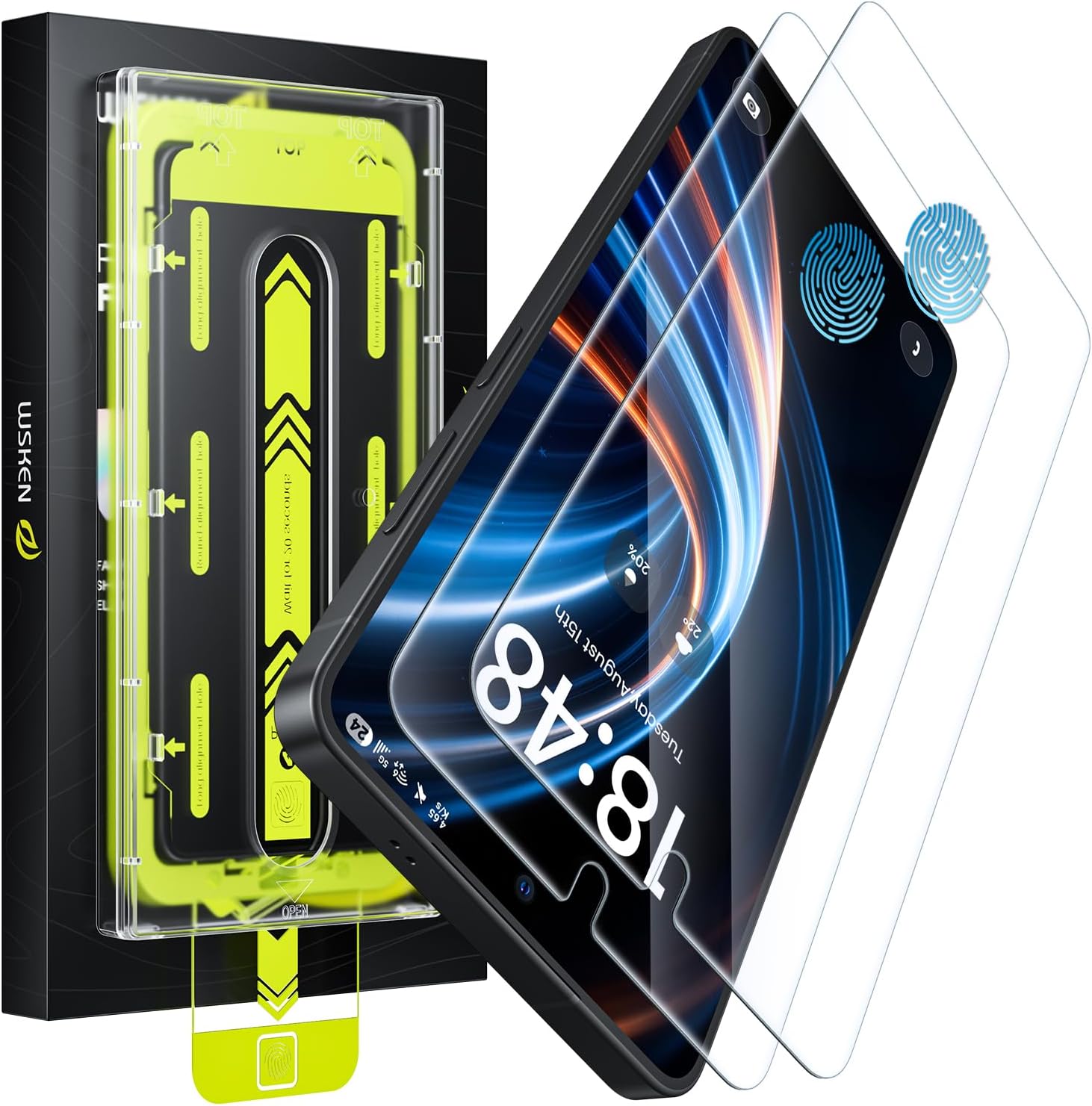 WSKEN for Samsung Galaxy S26 Ultra Screen Protector – [100% Fingerprint Unlock Support] Case Friendly 10X Military Shatterproof Durable Tempered Glass Film for Galaxy S26 Ultra,2 PCS