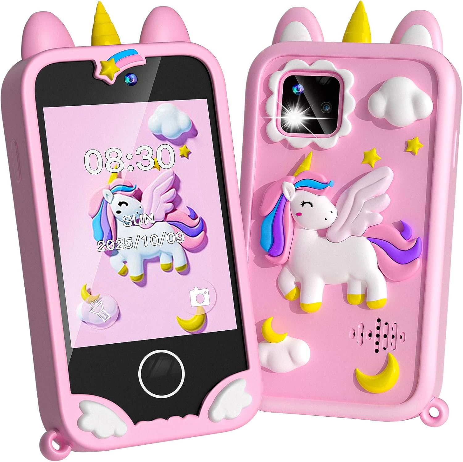 Kids Phone – Toddler Girl Toys for Age 3-10, Christmas Birthday Gifts for Girls, 2.8″ Touchscreen Kids Smart Phone with Dual Cameras, Games, Music Player, 32GB Card, Toddler Learning Toys Cell Phone
