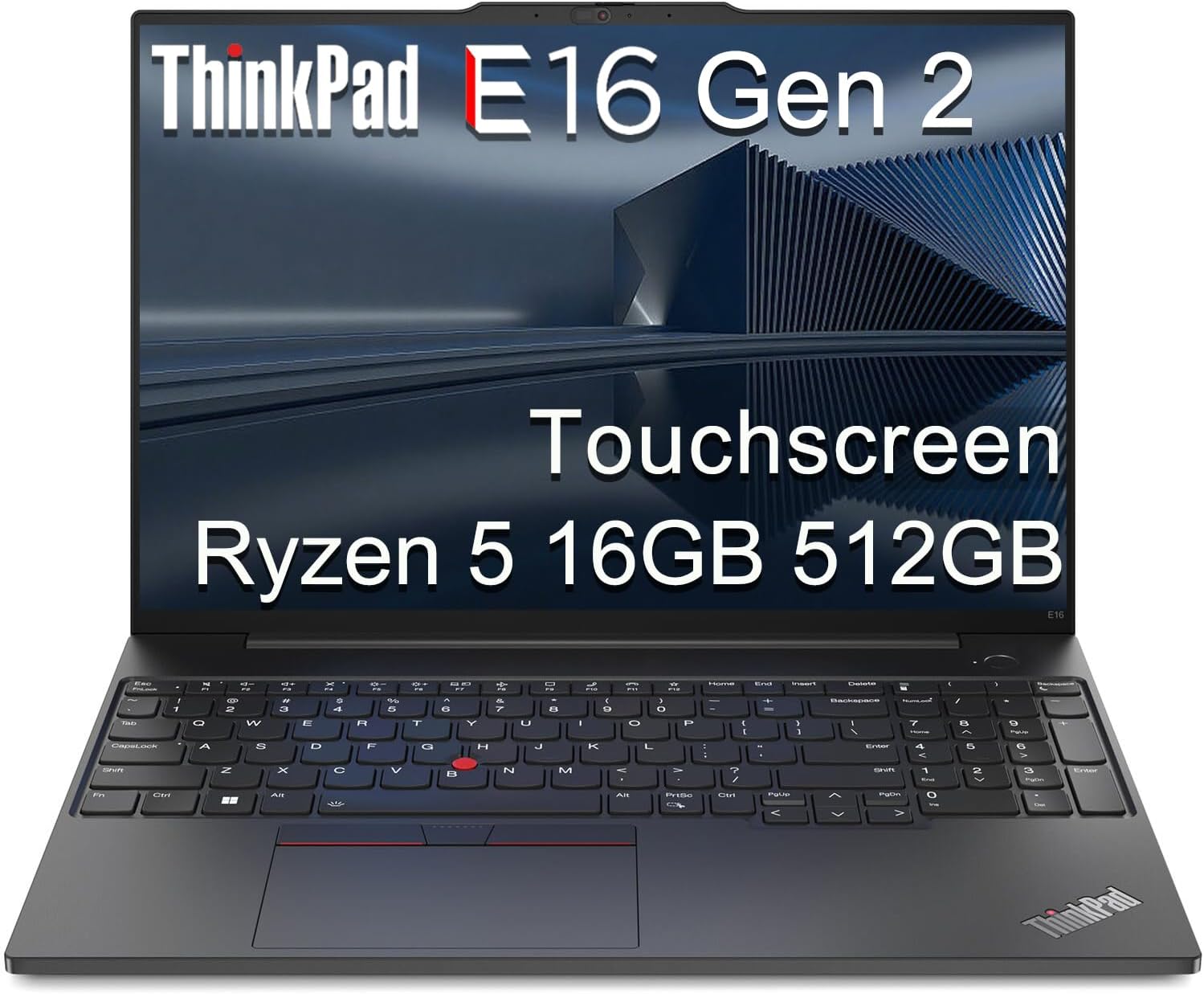 Lenovo ThinkPad E16 Gen 2 Business Laptop (16″ FHD+ Touchscreen, AMD Ryzen 5 7535U (> Intel i7-1255U), 16GB DDR5 RAM, 512GB SSD) Fingerprint Reader, Webcam, Ethernet, Win 11 Pro w/ Copilot, Black
