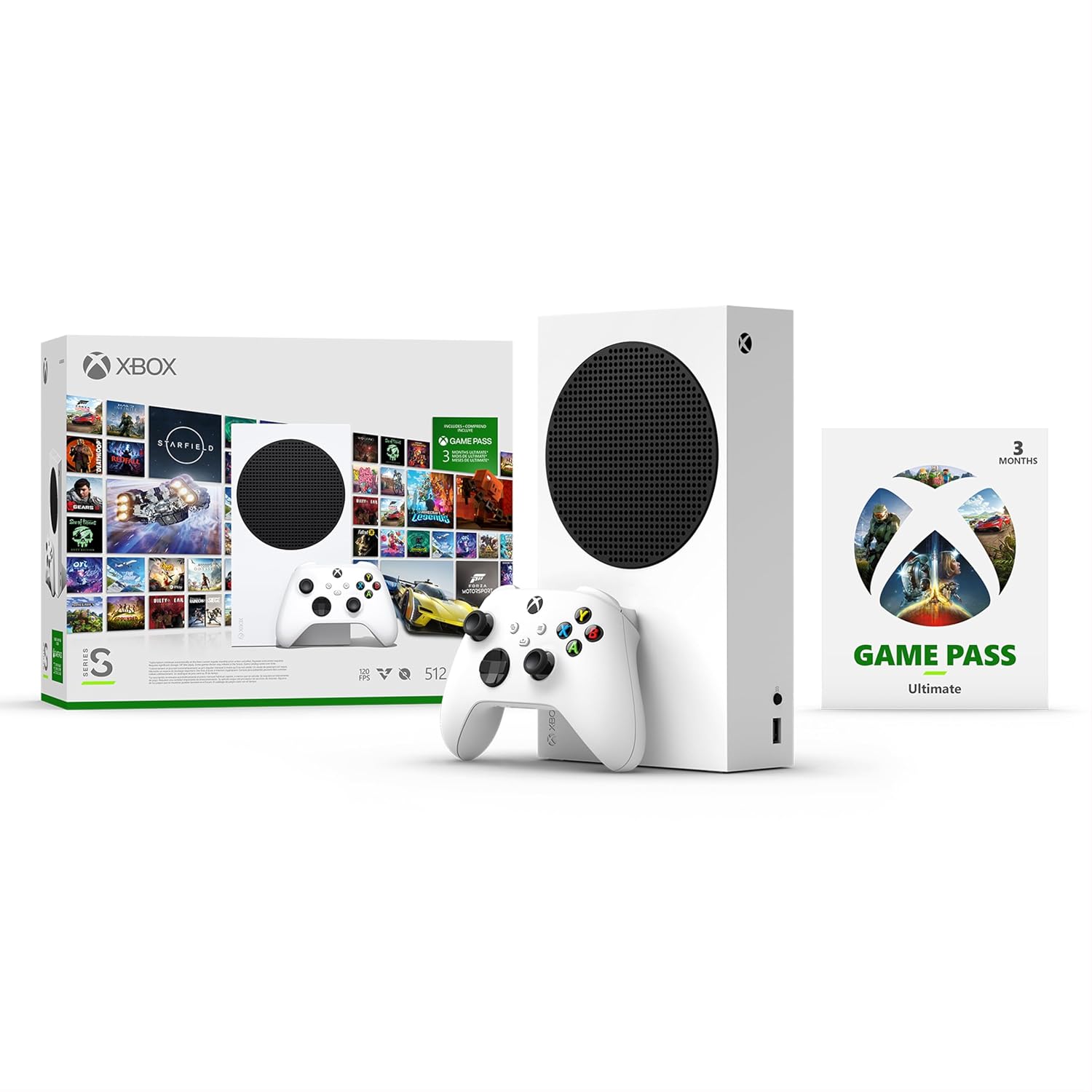Xbox Series S Starter Bundle – Includes hundreds of games with Game Pass Ultimate 3 Month Membership – 512GB SSD All-Digital Gaming Console