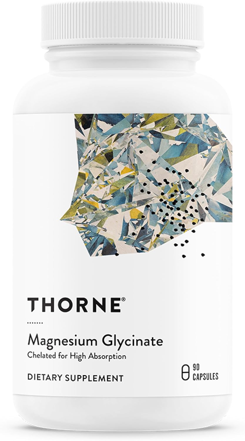 THORNE – Magnesium Glycinate – Supports Restful Sleep, Muscle Relaxation, Heart Health & Metabolism* – Chelated Magnesium Capsules – Third-Party Certified – Gluten, Dairy & Soy-Free – 90 Servings