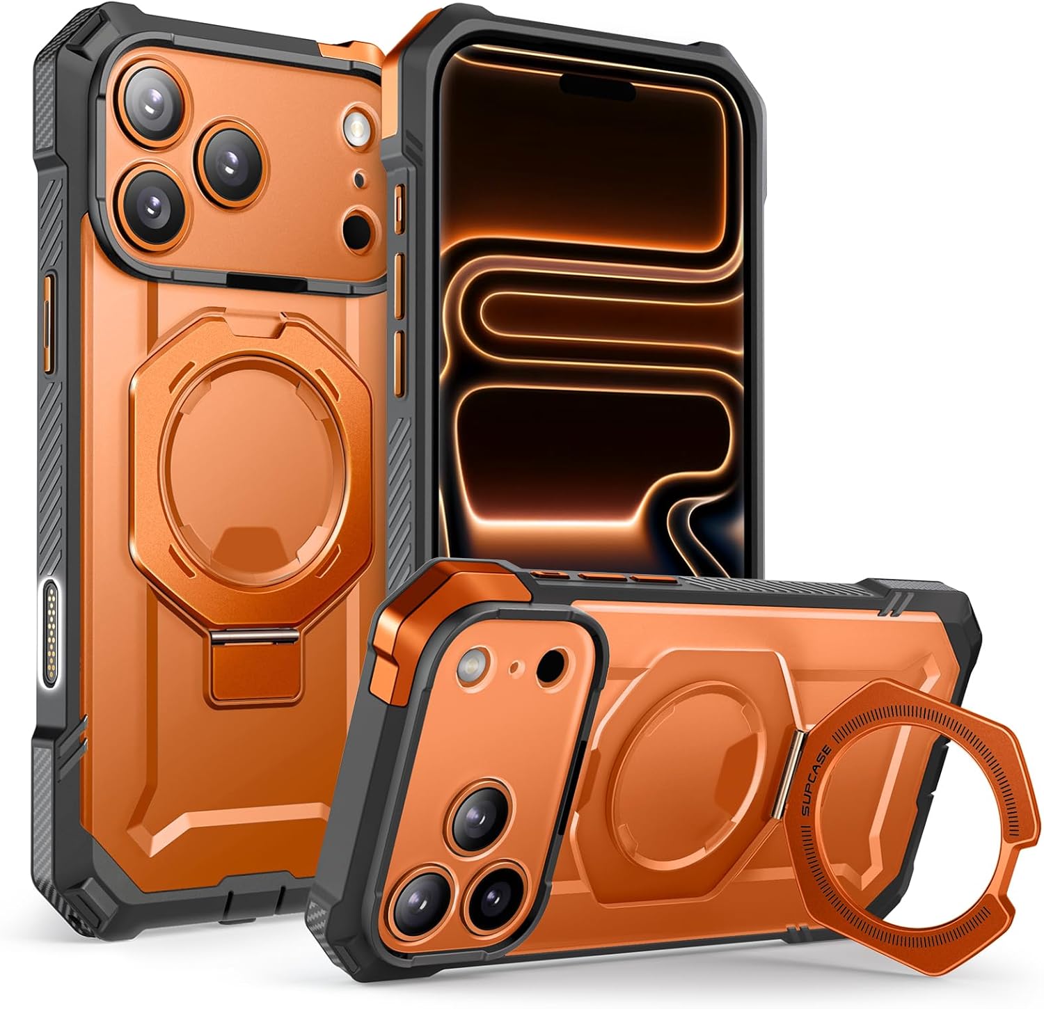 SUPCASE for iPhone 17 Pro Case with Kickstand (Unicorn Beetle Grip), [Camera Control Cover] [Compatible with MagSafe] [Military-Grade Drop Protection] Heavy Duty Magnetic Phone Case, Coral