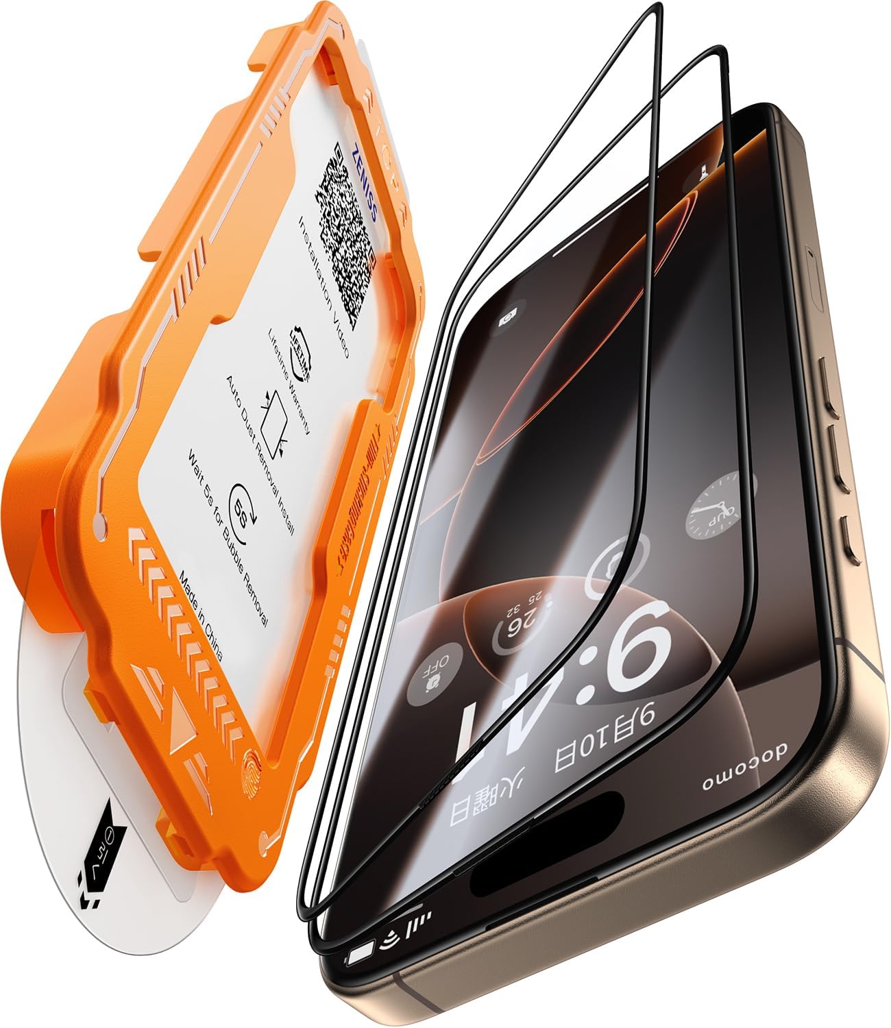 NeverBreak 9H+ Hardness for iPhone 16 Pro Max Screen Protector 12FT Military Grade Protection (Scratch, Shatter, Drop Resistance) Tempered Glass Full Edge Coverage 6.9″ 2 Pack with De-Bubble Card