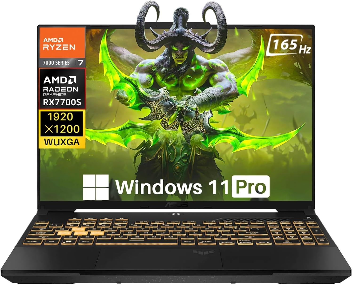 ASUS TUF A16 Gaming Laptop, Radeon RX 7700S 8 GB(Beats RTX 4060), AMD Ryzen 7 7735HS(Up to 4.75 GHz, Beats i7-13620H), 16″ FHD 165 Hz, 32 GB DDR5, 1 TB SSD, Wi-Fi 6, Windows 11 Pro, Office 2024