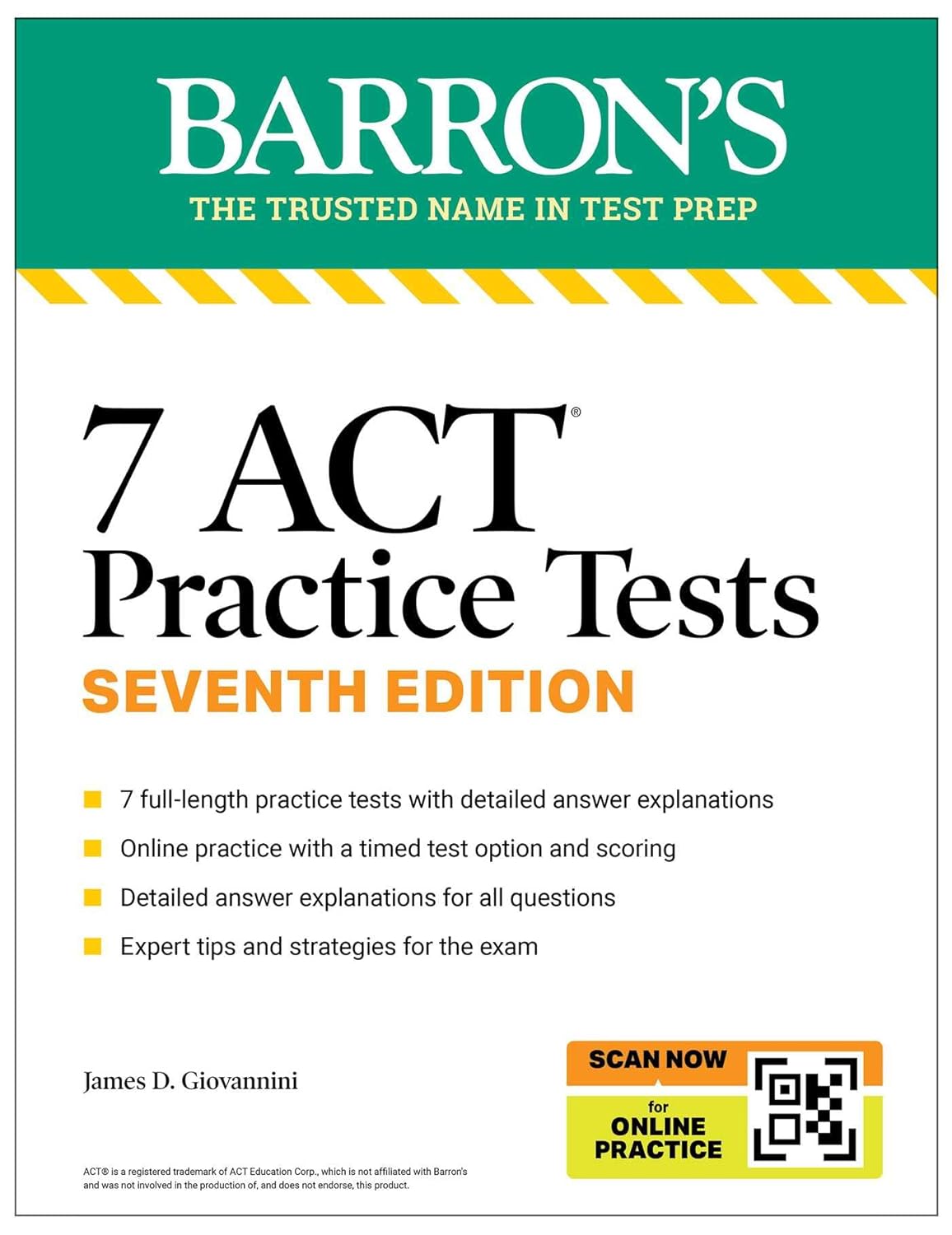 7 ACT Practice Tests, Seventh Edition + Online Practice (2026) (Barron’s ACT Prep)