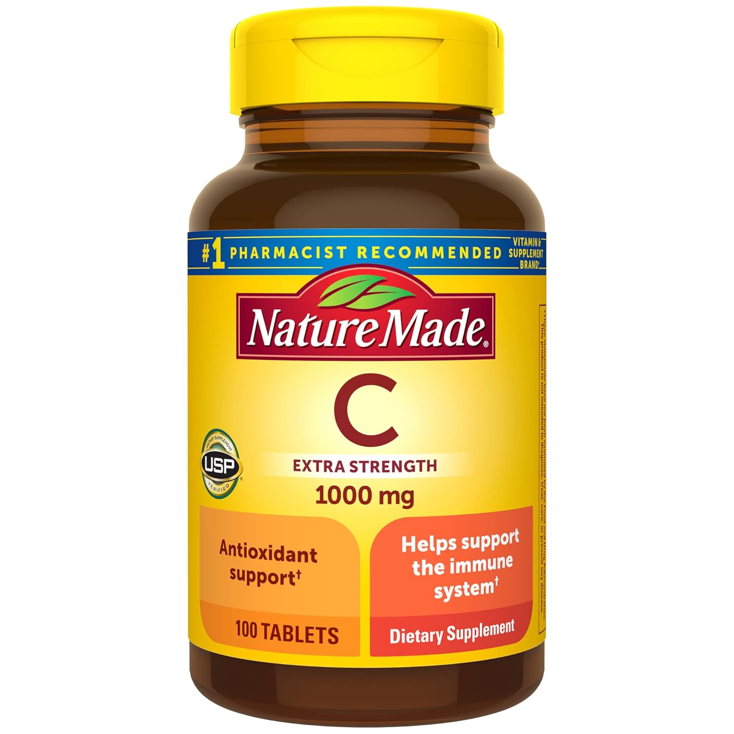 Nature Made Vitamin C 1000 mg Extra Strength, Dietary Supplement for Immune Support, 100 Tablets, 100 Day Supply
