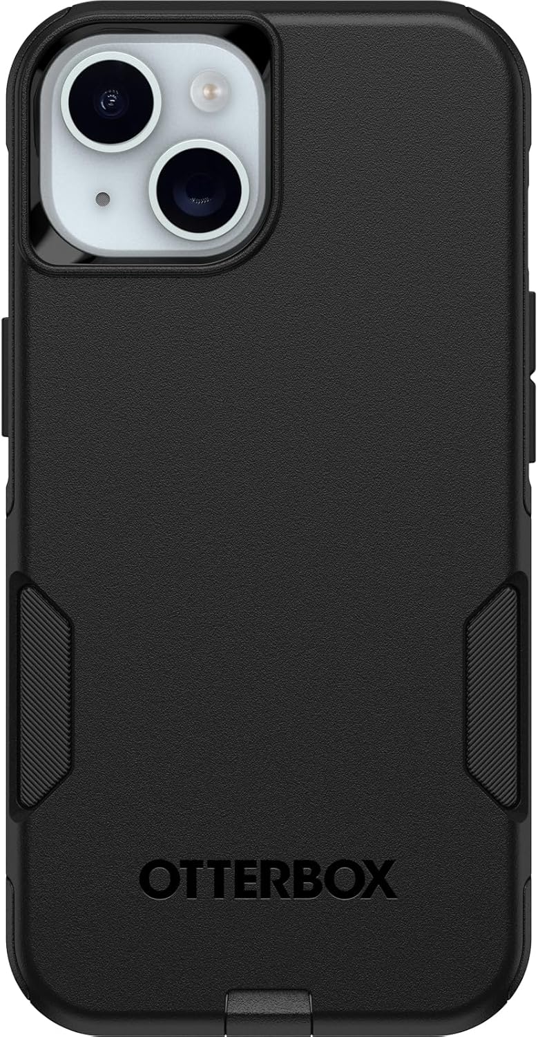 OtterBox iPhone 16e, 15, 14, & 13 Commuter Series Case – Black, Slim & Tough, Pocket-Friendly, with Port Protection