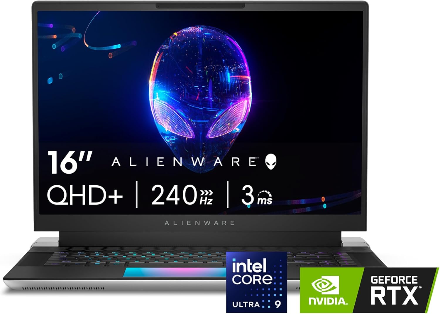 Alienware X16 R2 Gaming Laptop – 16-inch QHD+ 240Hz 3ms Display, Intel Core Ultra 9-185H, 32GB LPDDR5X RAM, 1TB SSD, NVIDIA GeForce RTX 4080 12GB GDDR6, Windows 11 Home, Onsite Service – Lunar Silver