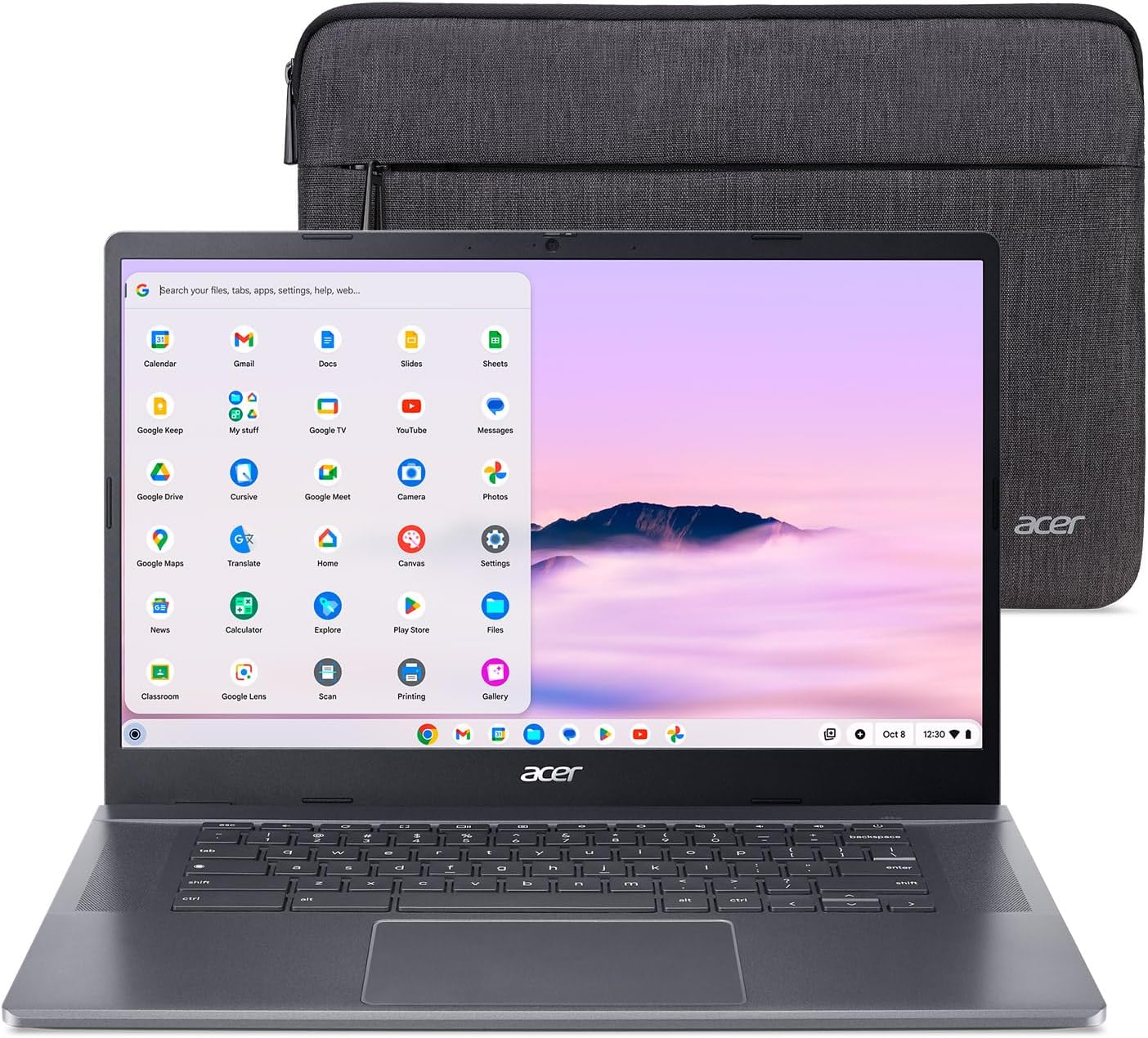 acer Chromebook Plus 515 Laptop with Google AI – 15.6″ Full HD 1920 x 1080 IPS Touch Display | Intel Core i3-1305U | 8GB LPDDR5X | 256GB SSD | Wi-Fi 6E | FHD Camera | Chrome OS | CB515-2HT-33M4