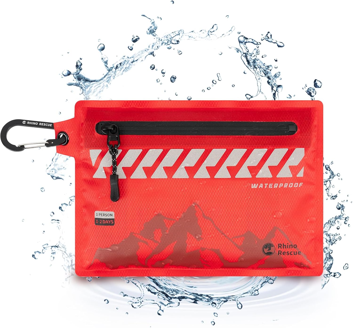 RHINO RESCUE Small First Aid Kit Ultralight Waterproof Medical Kit for Hiking, Backpacking, Cycling, Travel, Vehicles, 114pc