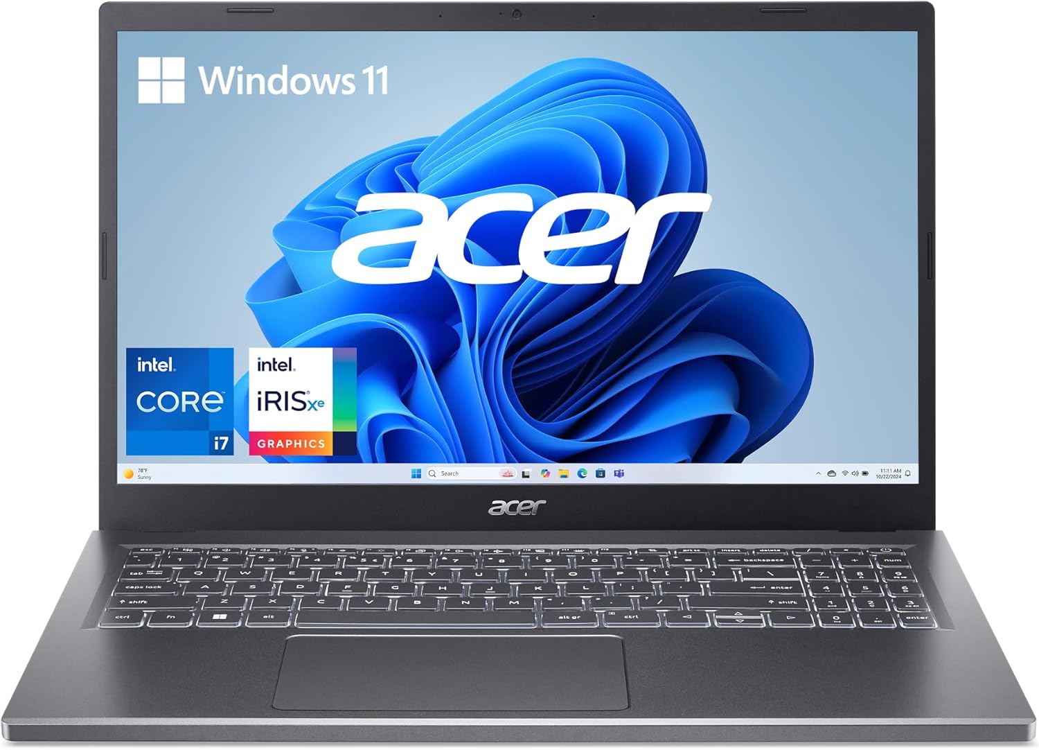 acer Aspire 5 15 Slim Laptop | 15.6″ FHD IPS Touch 1920 x 1080 | Intel Core i7-1355U | Intel Iris Xe Graphics | 16GB LPDDR5 | 512GB Gen 4 SSD | Wi-Fi 6E 802.11ax | Backlit Keyboard |
