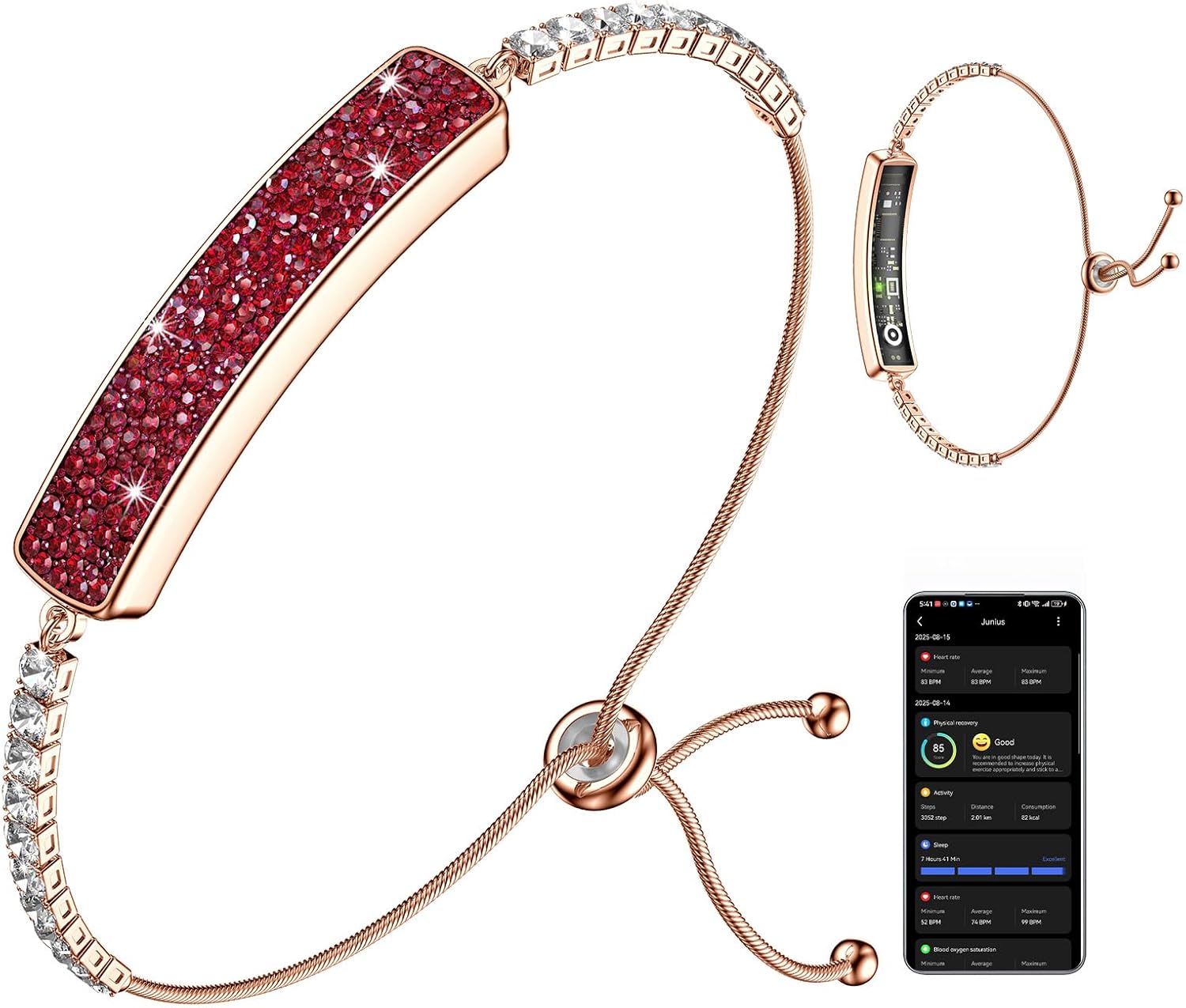 Fitness Tracker with Sleep Tracking, 24/7 Activity Tracker, Step Tracker, Heart Rate, Blood Oxygen, Stress Management, 5ATM Waterproof, No Subscription Fee for iOS & Android