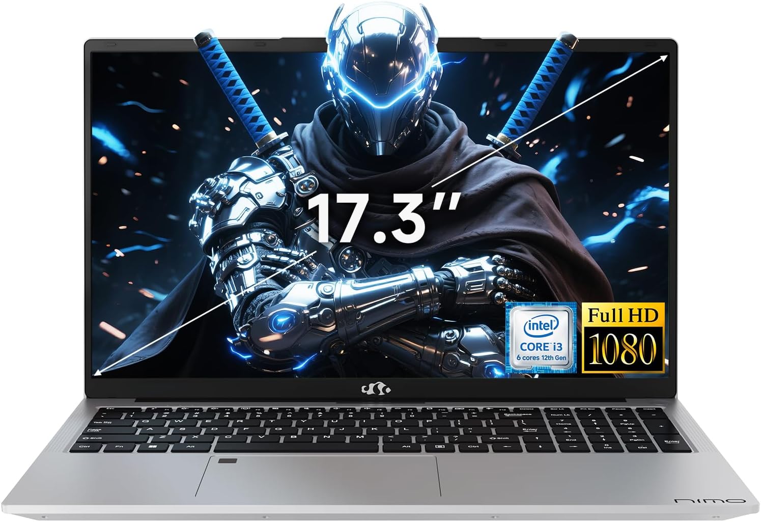 NIMO 17.3″ FHD-Business-Laptop, Intel 6 Core I3-1215U (Up to 4.4GHz, Beat R5 7520U) 32GB RAM 1TB SSD Student-Computer with 65W Type C Backlit KB Fingerprint, for Home and Work