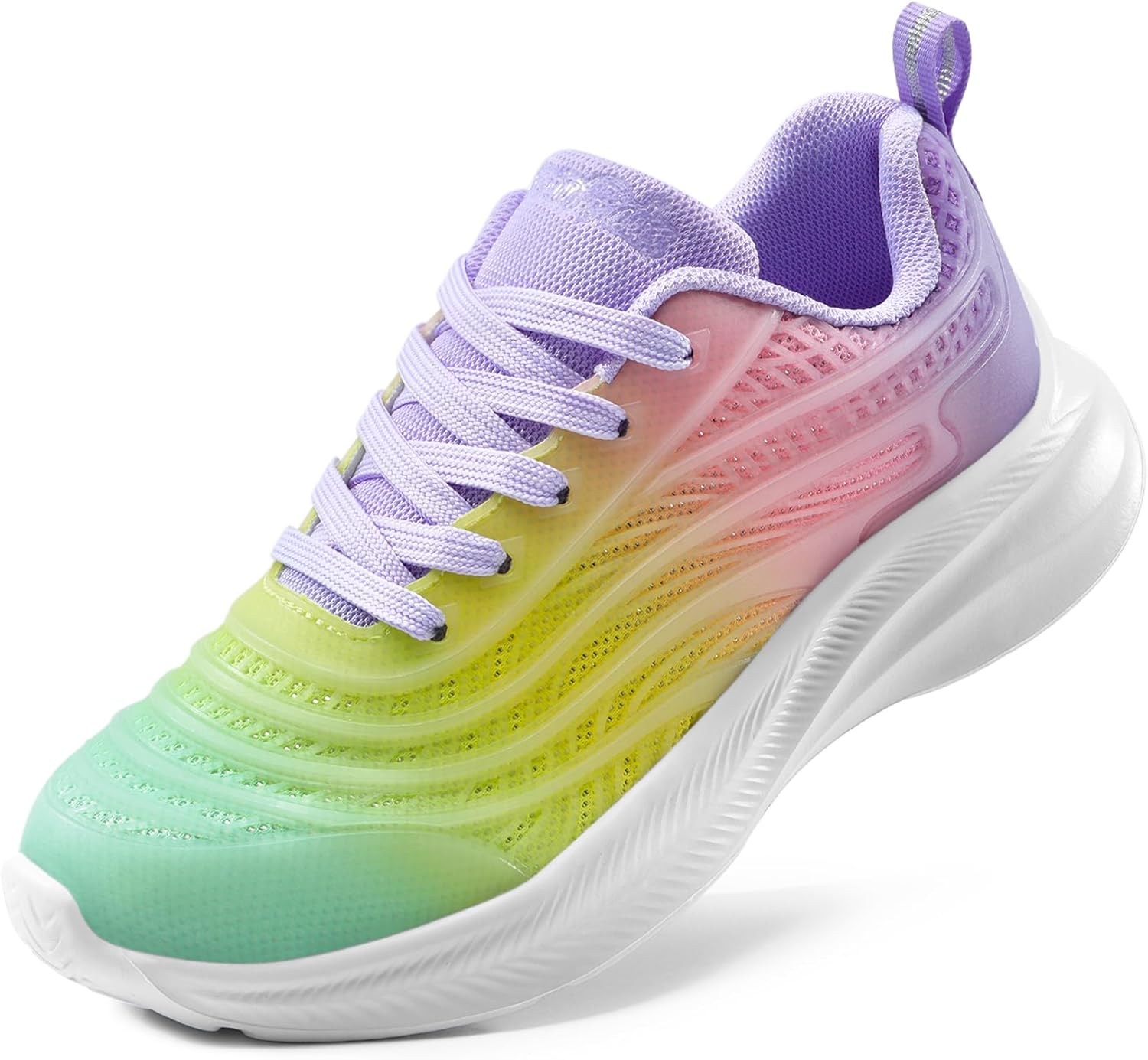 DREAM PAIRS Girls Boys Shoes Kids Lace up Tennis Sparkle Glitter Athletic Running Sneakers