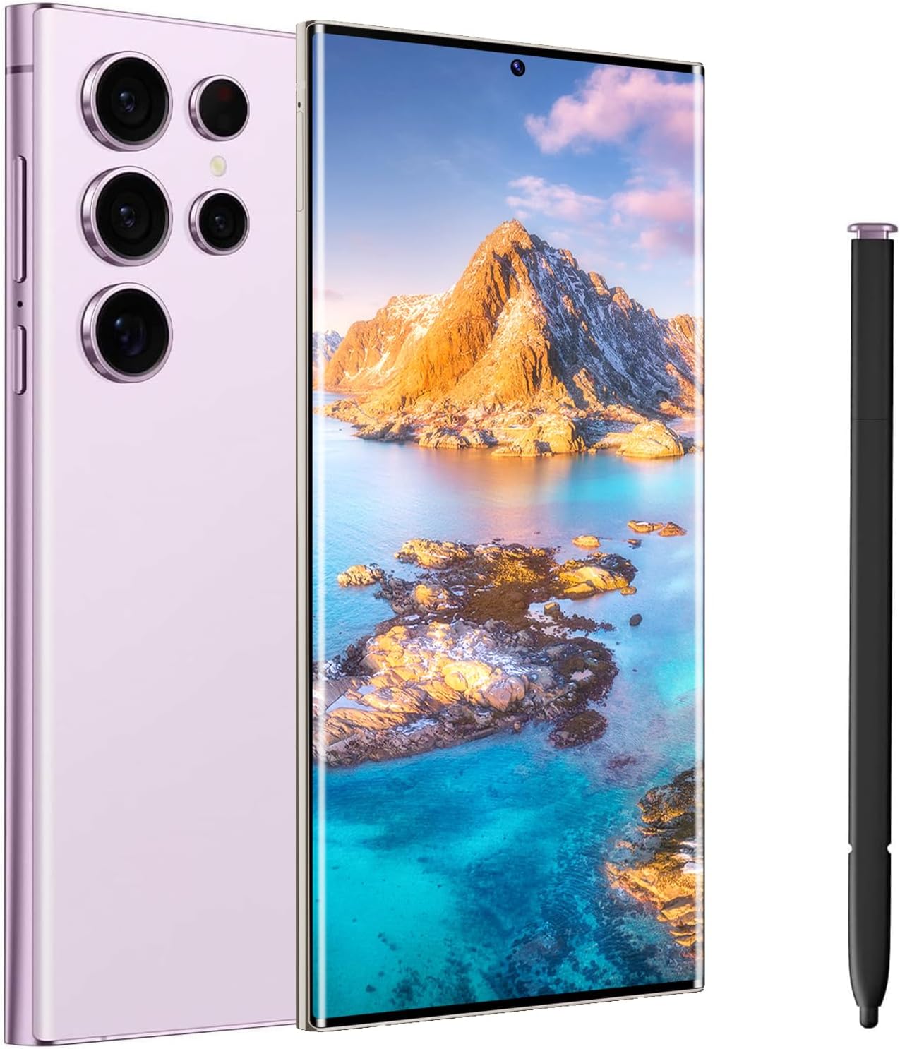 C24 Ultra Unlocked Phones 5G Cell Phone,Smartphone with Tool Pen, Android 14.0 Cell Phone 6GB+256GB Dual SIM Dual Standby (Pink)