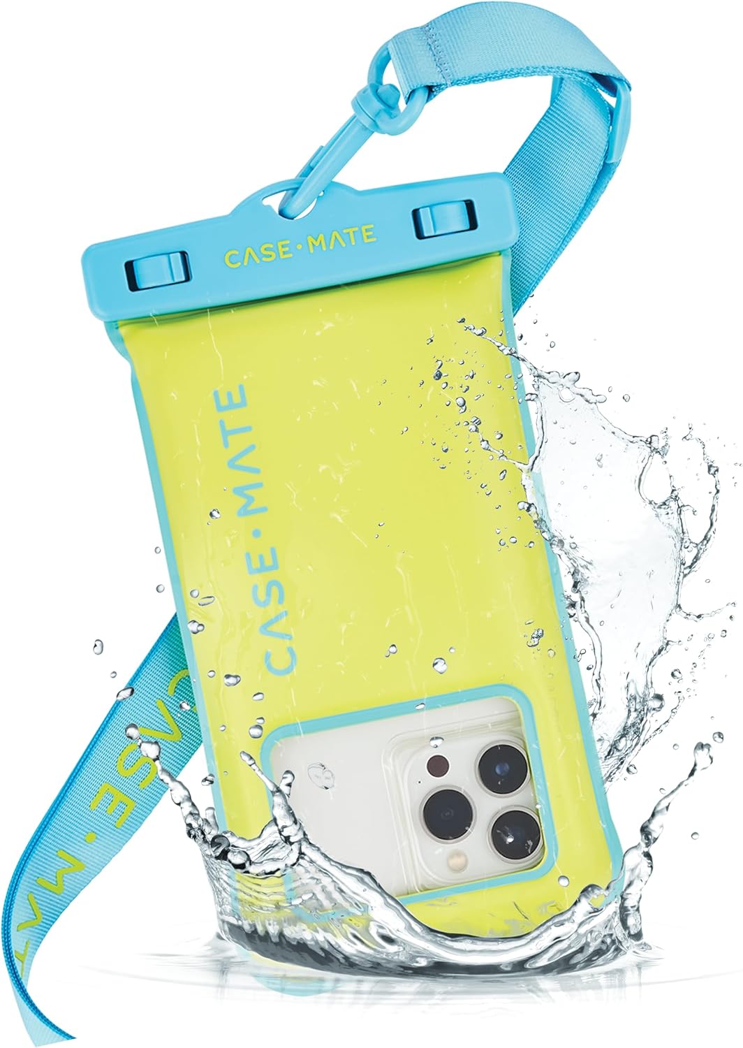 Case-Mate IP68 Waterproof Phone Pouch – Floating Waterproof Phone Case with Crossbody Lanyard – Beach Cruise Ship Travel Essentials – Compatible with All Devices – Touchscreen Friendly – Citrus Splash