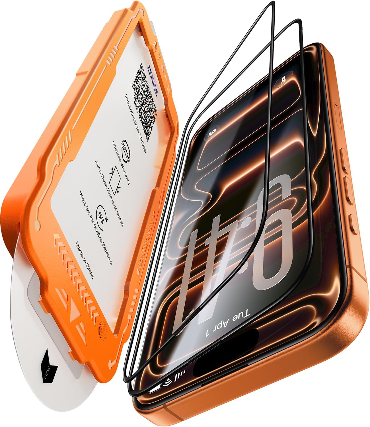 NeverBreak 9H+ Hardness for iPhone 17 Pro Max Screen Protector 12FT Military Grade Protection (Scratch, Shatter, Drop Resistance) Tempered Glass Full Edge Coverage 6.9″, 2 Pack with De-Bubble Card