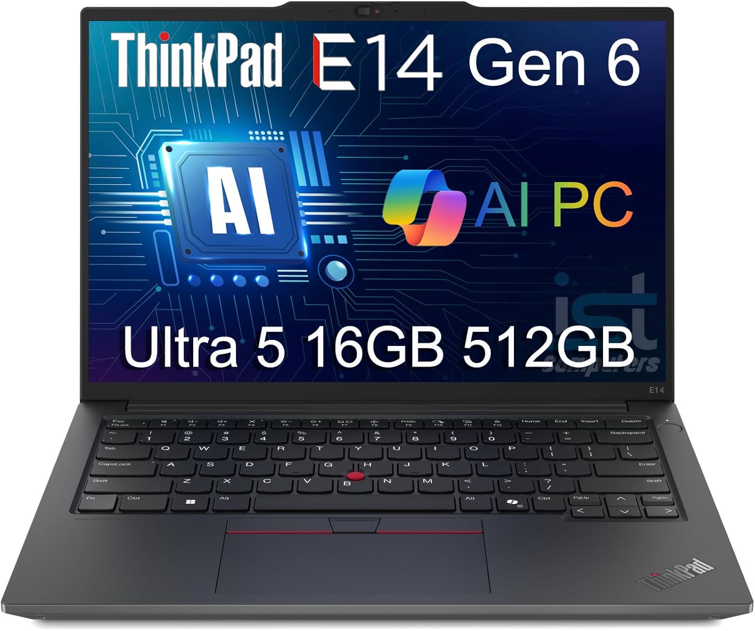 Lenovo ThinkPad E14 Gen 6 Business AI PC Laptop (14″ FHD+ Anti-Glare, Intel 12-Core Ultra 5 125U (> i7-1355U), 16GB DDR5 RAM, 512GB SSD) Backlit, Fingerprint, 1080p Webcam, Thunderbolt 4, Win 11 Pro