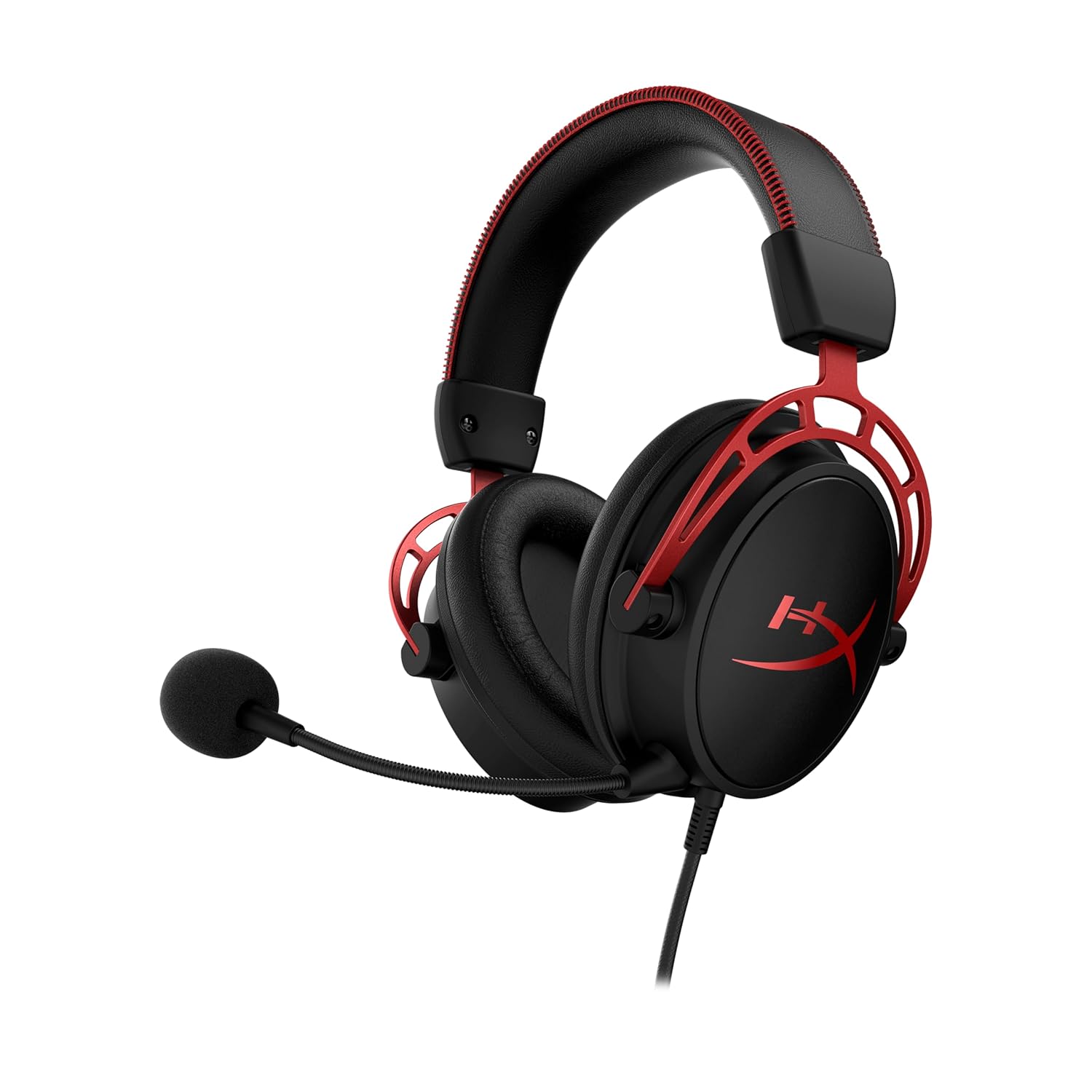 HyperX Cloud Alpha – Gaming Headset, Dual Chamber Drivers, Legendary Comfort, Aluminum Frame, Detachable Microphone, Works on PC, PS4, PS5, Xbox One/ Series X|S, Nintendo Switch and Mobile – Red