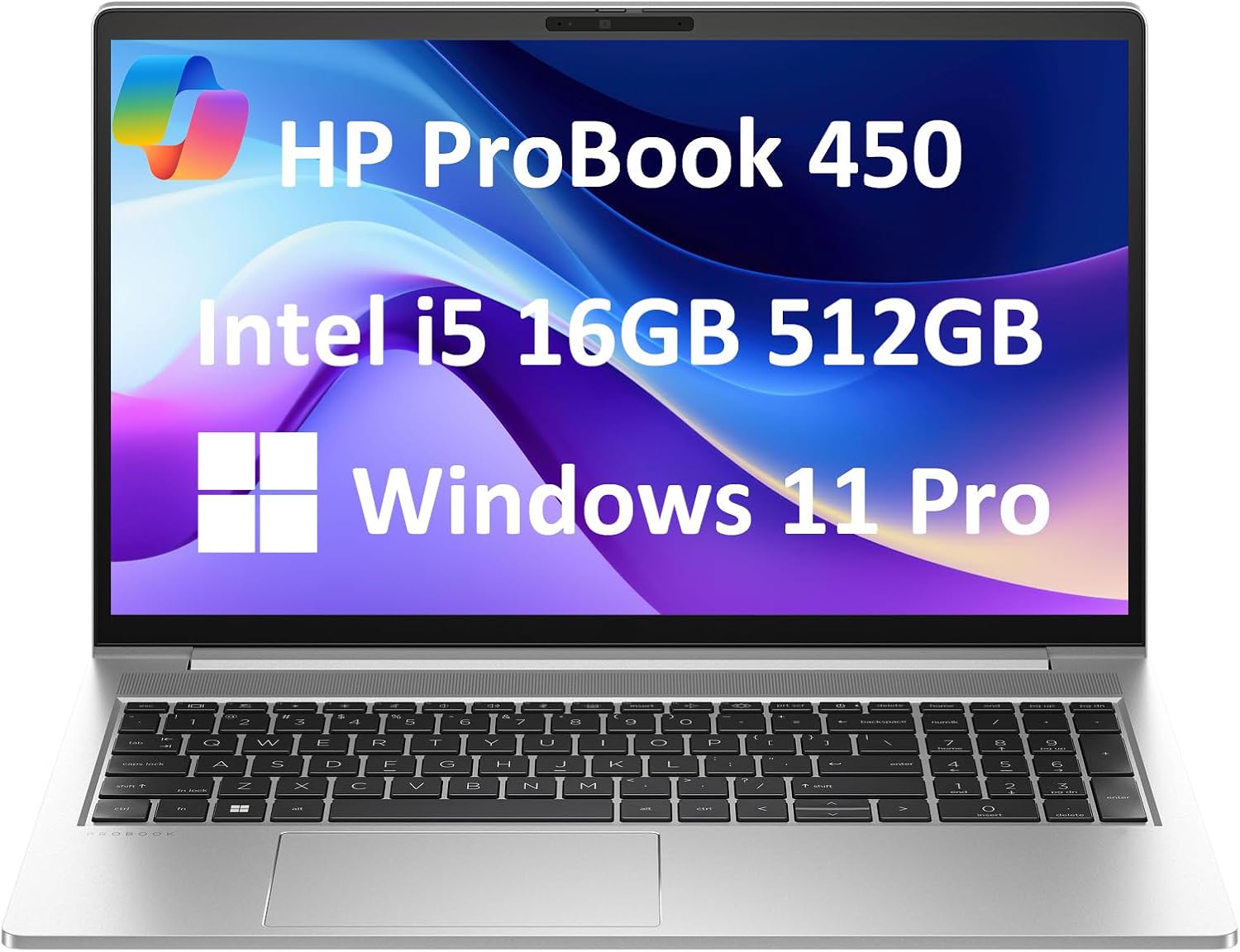 HP ProBook 450 G10 Business Laptop (15.6″ FHD Anti-Glare, Intel 10-Core i5-1334U, 16GB RAM, 512GB SSD, (Beats i7-1255U)) Backlit KB, Webcam, Ethernet, Wi-Fi 6E, Win 11 Pro w/ AI Copilot, Silver