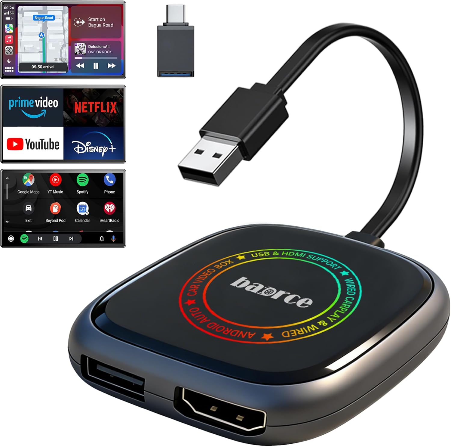 Magic Box 3.0 Max 2026 Upgrade – 32G Car Streaming Device with Netflix, YouTube, Disney+, Wireless Apple CarPlay & Android Auto Adapter, Support HDMI Output & USB Drive, for OEM Wired CarPlay Cars