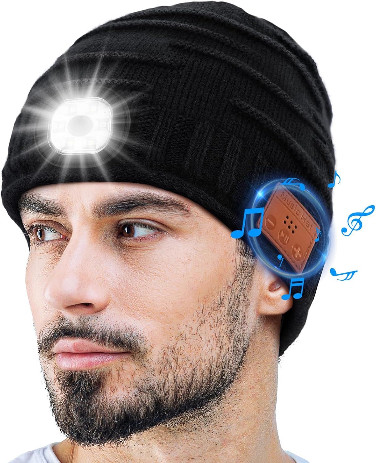 ZOOI Gifts for Men Dad Him, LED Bluetooth Beanie for Men, Fathers Day Mens Gifts for Dad, Mens Dad Gifts Cool Gadgets Stuff