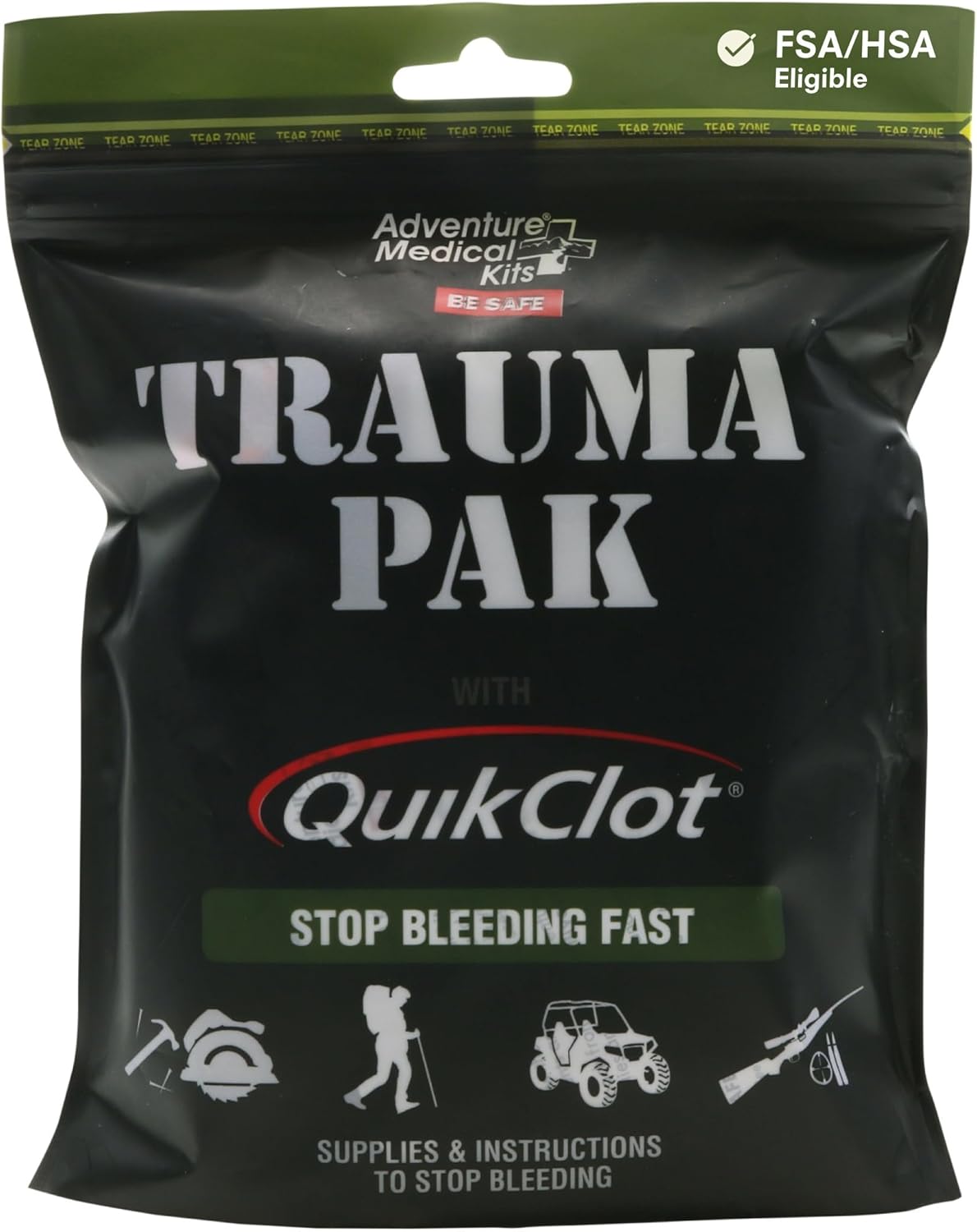 Adventure Medical Kits Trauma Pak First Aid Kit with QuikClot Sponge, black, one size (2064-0292)