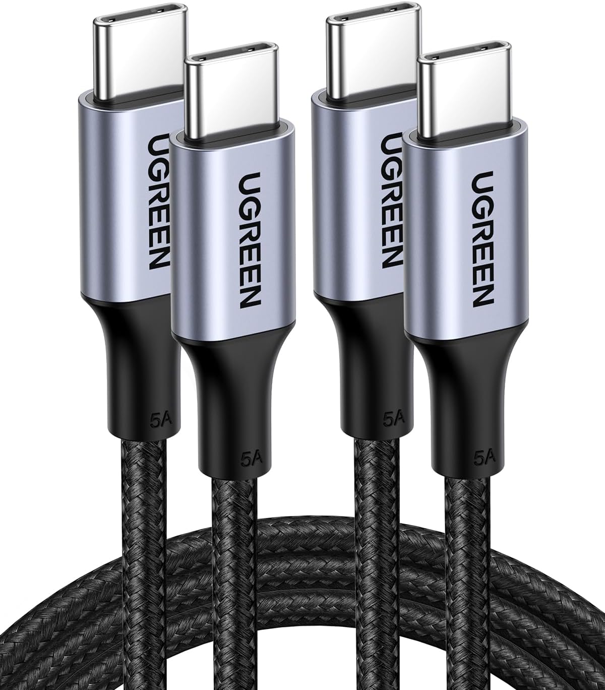 UGREEN USB C to USB C Cable, 100W 2-Pack USB C Charger Cable for iPhone 17/17 Air/17 Pro/17 Pro Max/16, MacBook Pro, iPad Pro, Dell XPS, Samsung Galaxy S25/S24/S23 Ultra, Switch, Pixel, 3.3FT Black