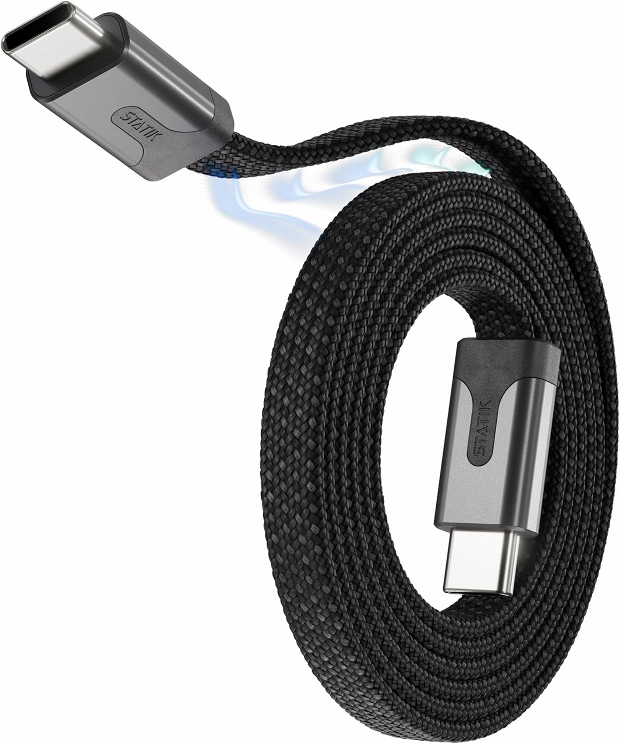 Statik MagStack Slim Pro – USB C to USB C Cable, Magnetic Anti Tangle Flat Type C Charger Fast Charging Cord, Magnetic Charging Cable, Compatible with iPhone 17, Galaxy S24 Ultra, 100W 3FT