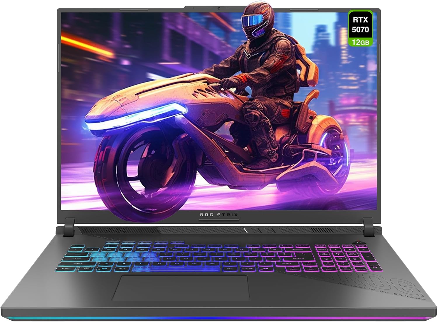 ASUS ROG Strix G18 Gaming Laptop, AMD Ryzen 9-9955HX, 32 GB DDR5 RAM, 2 TB PCIe SSD, 18″ 2.5K (2560×1600) 240Hz Display, Nvidia G-Force RTX 5070, 4-Zone RGB Keyboard, W11 Home, Eclipse Gray