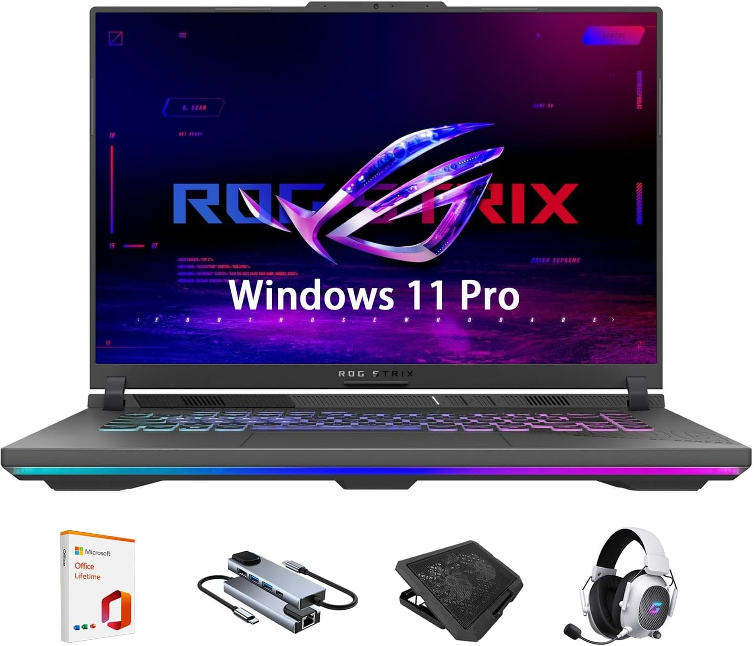 ASUS ROG Strix G16 Gaming Laptop, 16” FHD+ 165Hz/3ms, AMD Ryzen 9 8940HX, GeForce RTX 5070 8GB GDDR7, 32GB DDR5-5600, 1TB PCIe Gen 4 SSD, Wi-Fi 6E, Win11 Pro,RGB Backlit KB,w/Lifetime Office
